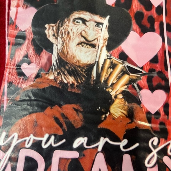 Red Drawstring Bag with Freddy Kruger Graphic - Picture 5 of 5